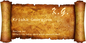 Kriska Georgina névjegykártya
